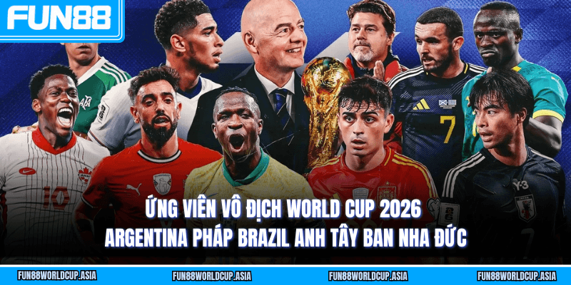 Ứng viên vô địch World Cup 2026 - Argentina Pháp Brazil Anh Tây Ban Nha Đức
